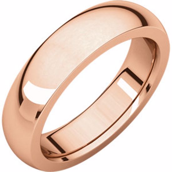 IRH9:2371:P 14kt Rose 5 mm Heavy comfort Fit Band