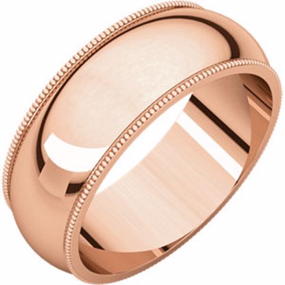 MG13.5:2465:P 14kt Rose 7mm Milgrain Band