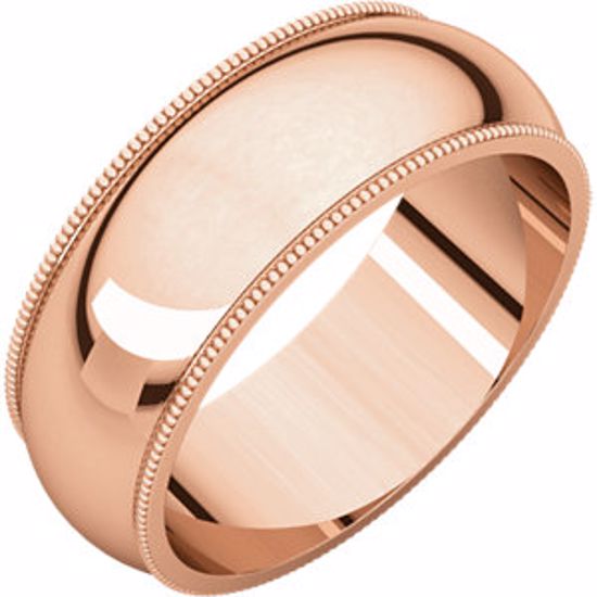 MG7:2452:P 14kt Rose 7mm Milgrain Band