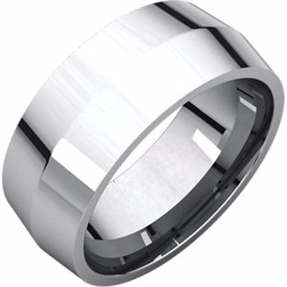 KER15:1923:P 10kt White 8mm Knife Edge Comfort Fit Band