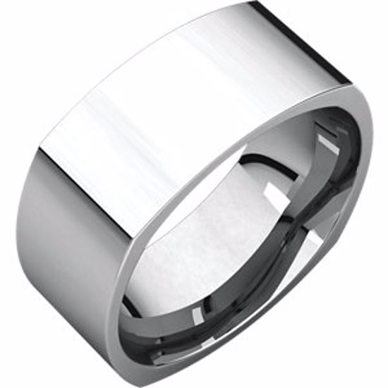 SQR8.5:1825:P 10kt White 8mm Square Comfort Fit Band