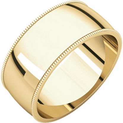 MGL7.5:2078:P 10kt Yellow 8mm Light Milgrain Band