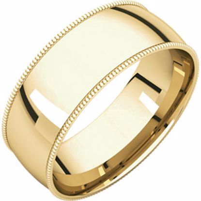 MGRL12.5:2156:P 10kt Yellow 7mm Light Comfort Fit Milgrain Band 