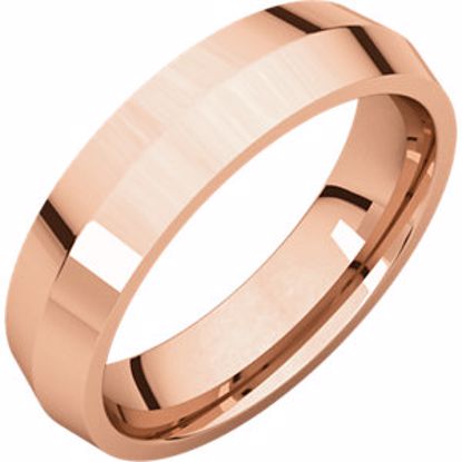 KER12:2700:P 14kt Rose 5mm Knife Edge Comfor Fit Band
