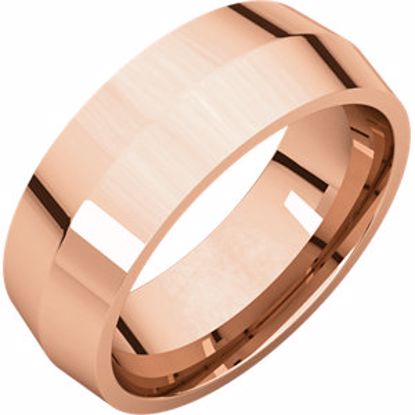 KER7.5:2708:P 14kt Rose 7mm Knife Edge Comfort Fit Band