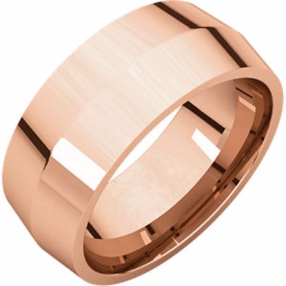 KER12:2734:P 14kt Rose 8mm Knife Edge Comfor Fit Band