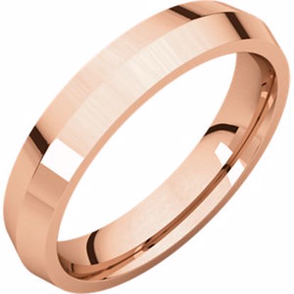 KER8.5:2676:P 14kt Rose 4mm Knife Edge Comfort Fit Band