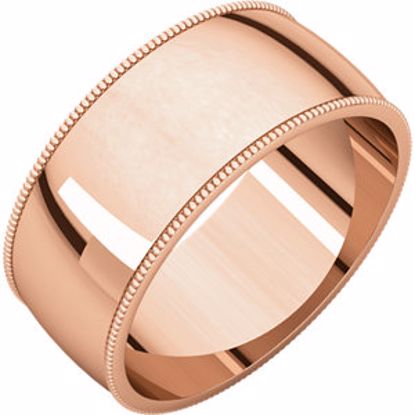 MGL7:2486:P 14kt Rose 8mm Milgrain Light Band