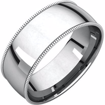MGRL13:4606:P Continuum Sterling Silver 7mm Light Comfort Fit Milgrain Band 