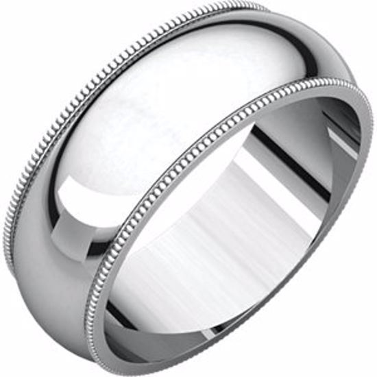 MG8:4494:P Continuum Sterling Silver 7mm Milgrain Band