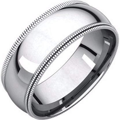 DMGR11.5:4654:P Continuum Sterling Silver 7mm Double Milgrain Comfort Fit Band