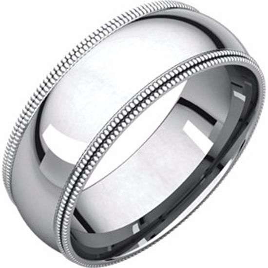 DMGR14:4659:P Continuum Sterling Silver 7mm Double Milgrain Comfort Fit Band