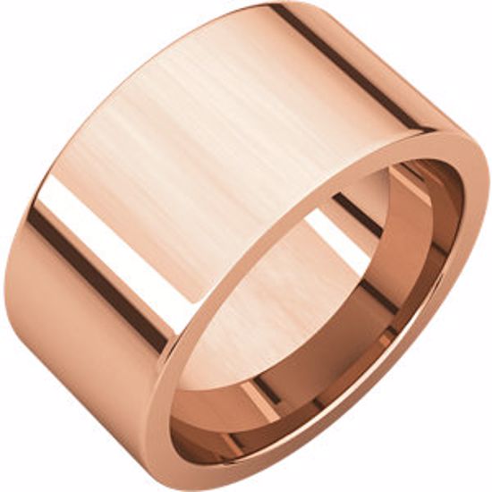 FIR10:106:P 10kt Rose 10mm Flat Comfort Fit Band