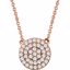 651804:60002:P 14kt Rose 1/3 CTW Diamond Cluster 16-18" Necklace