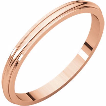 HRE3:101:P 10kt Rose 2mm Half Round Edge Band