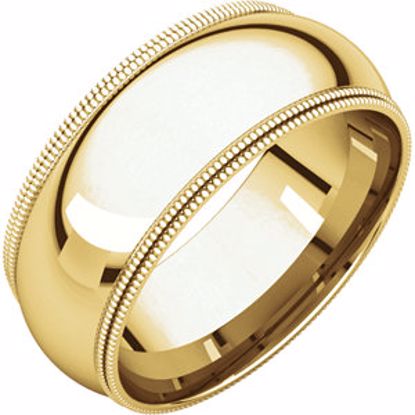 DMGR15:1000023:P 10kt Yellow 8mm Double Milgrain Comfort Fit Band