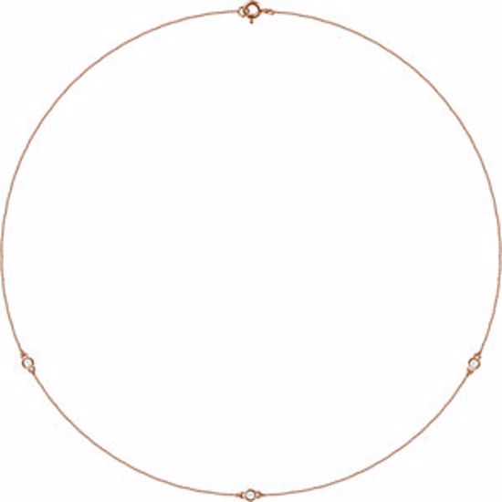 68577:60003:P 14kt Rose 1/5 CTW Diamond Bezel 18" Necklace