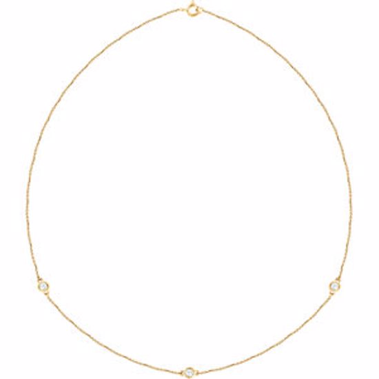 68577:60004:P 14kt Yellow 1/3 CTW Diamond Bezel 18" Necklace