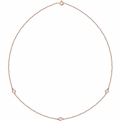 68577:60006:P 14kt Rose 1/3 CTW Diamond Bezel 18" Necklace