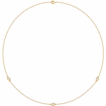 68577:60007:P 14kt Yellow 1/4 CTW Diamond Bezel 18" Necklace