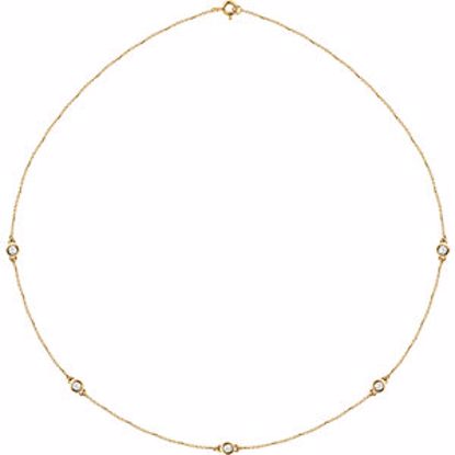 68577:60010:P 14kt Yellow 1/2 CTW Diamond Bezel 18" Necklace