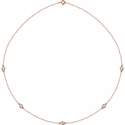 68577:60012:P 14kt Rose 1/2 CTW Diamond Bezel 18" Necklace