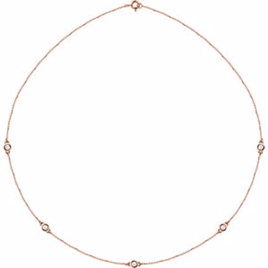 68577:60012:P 14kt Rose 1/2 CTW Diamond Bezel 18" Necklace