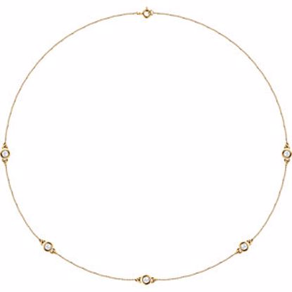 68577:60013:P 14kt Yellow 3/4 CTW Diamond Bezel 18" Necklace