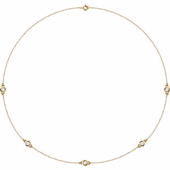 68577:60013:P 14kt Yellow 3/4 CTW Diamond Bezel 18" Necklace