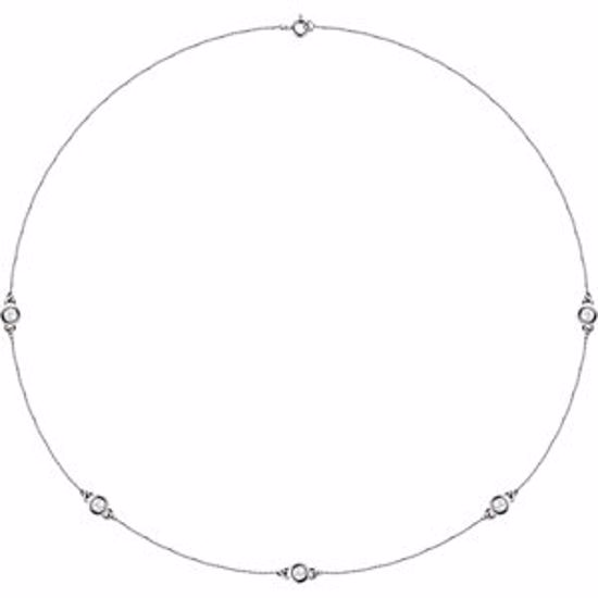 68577:60014:P 14kt White 3/4 CTW Diamond Bezel 18" Necklace