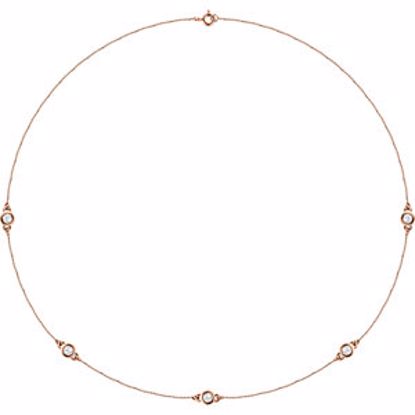 68577:60015:P 14kt Rose 3/4 CTW Diamond Bezel 18" Necklace
