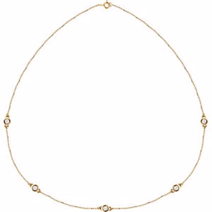 68577:60016:P 14kt Yellow 1 CTW Diamond Bezel 18" Necklace