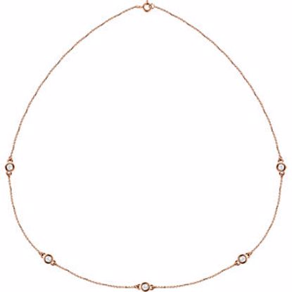 68577:60018:P 14kt Rose 1 CTW Diamond Bezel 18" Necklace