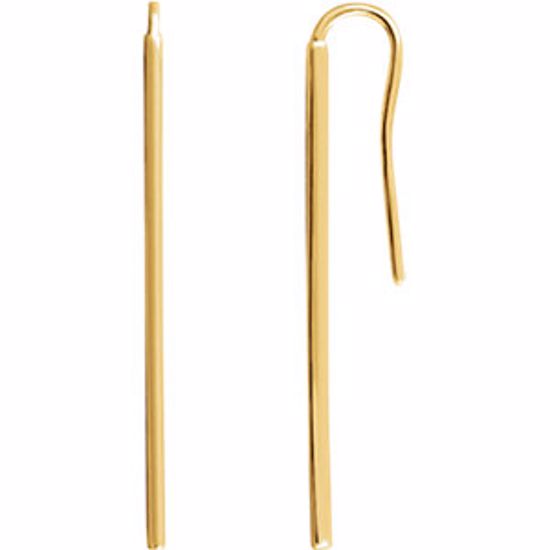 651815:100:P 14kt Yellow Vertical Bar Earrings