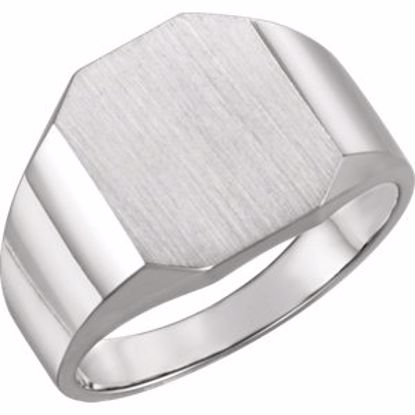 9599:113047:P Sterling Silver 14x12mm Octagon Men's Signet Ring