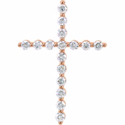 R42307:60006:P 14kt Rose 3/4 CTW Diamond Cross Pendant