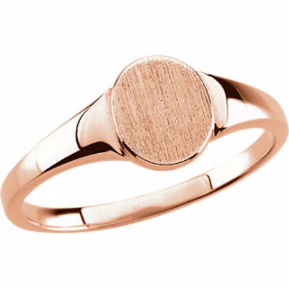 5544:64373:P 10kt Rose 7x6mm Solid Oval Signet Ring