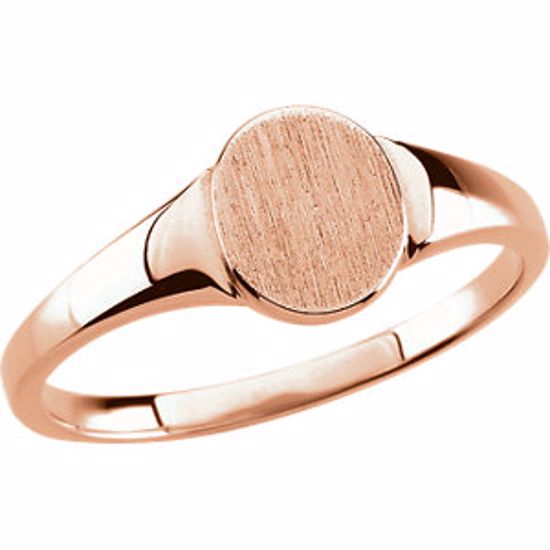 5544:64373:P 10kt Rose 7x6mm Solid Oval Signet Ring