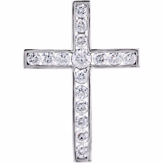R42310:60009:P Platinum 1 CTW Diamond Cross Pendant