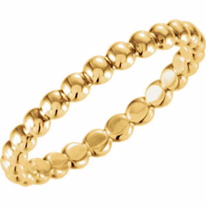 51090:1014:P 18kt Yellow 2.5mm Beaded Stackable Ring Size 5