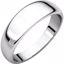 HRT9:4395:P 18kt White 6mm Half Round Tapered Band