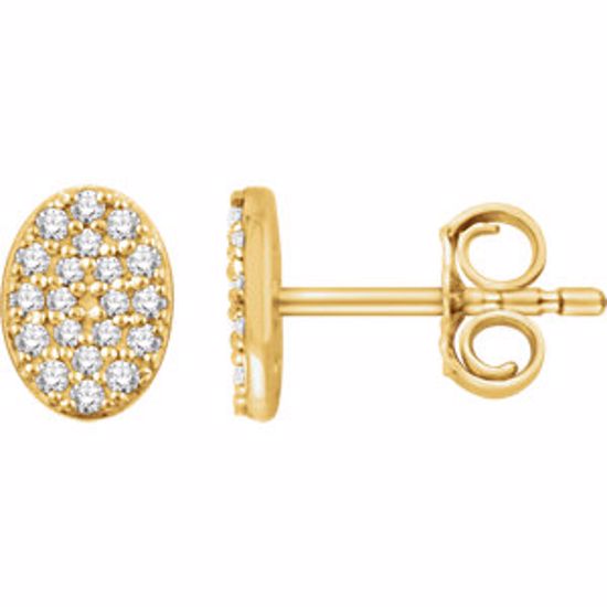 651831:60000:P 14kt Yellow 1/6 CTW Diamond Oval Cluster Earrings