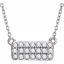 651838:60001:P 14kt White 1/6 CTW Diamond Rectangle Cluster 16-18" Necklace