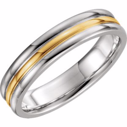 51340:2023:P 14kt White & Yellow 5mm Band Size 11.5