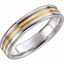 51340:2021:P 14kt White & Yellow 5mm Band Size 10.5