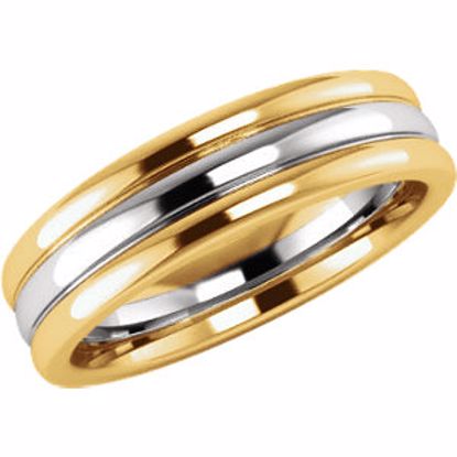 51340:2008:P 14kt Yellow & White 5mm Band Size 10.5