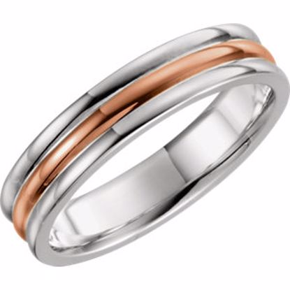 51340:2039:P 14kt White & Rose 5mm Band Size 13