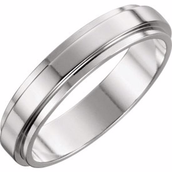 51341:2031:P Platinum 5mm Flat Edge Band Size 9