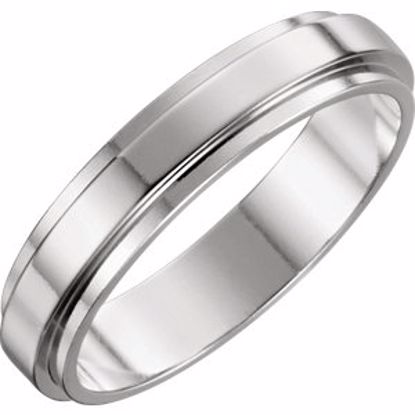 51341:2033:P Platinum 5mm Flat Edge Band Size 10