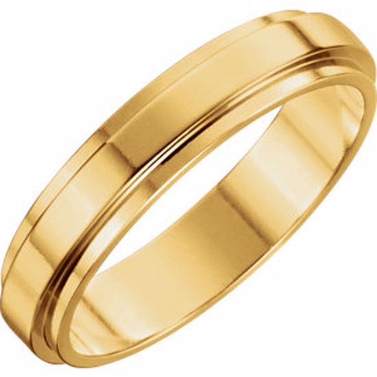 51341:2048:P 18kt Yellow 5mm Flat Edge Band Size 11